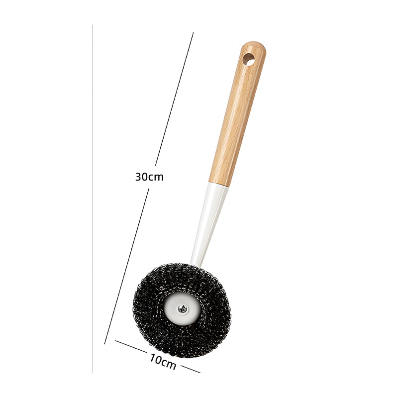 Wooden Handle Steel Scrub Pot Brush
