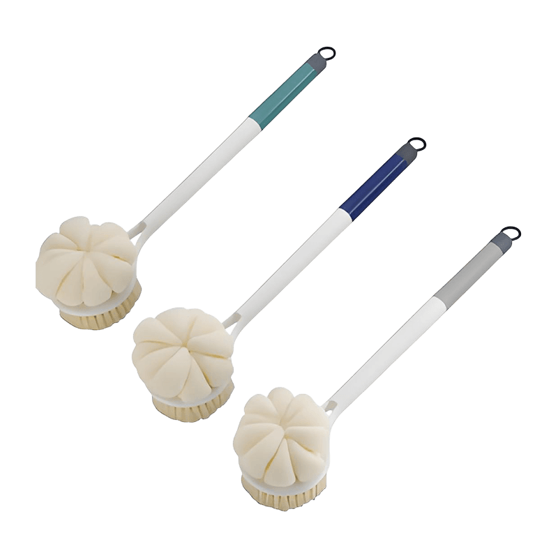 Plastic Handle Lightweight Loofah Dual Side Bath Brush