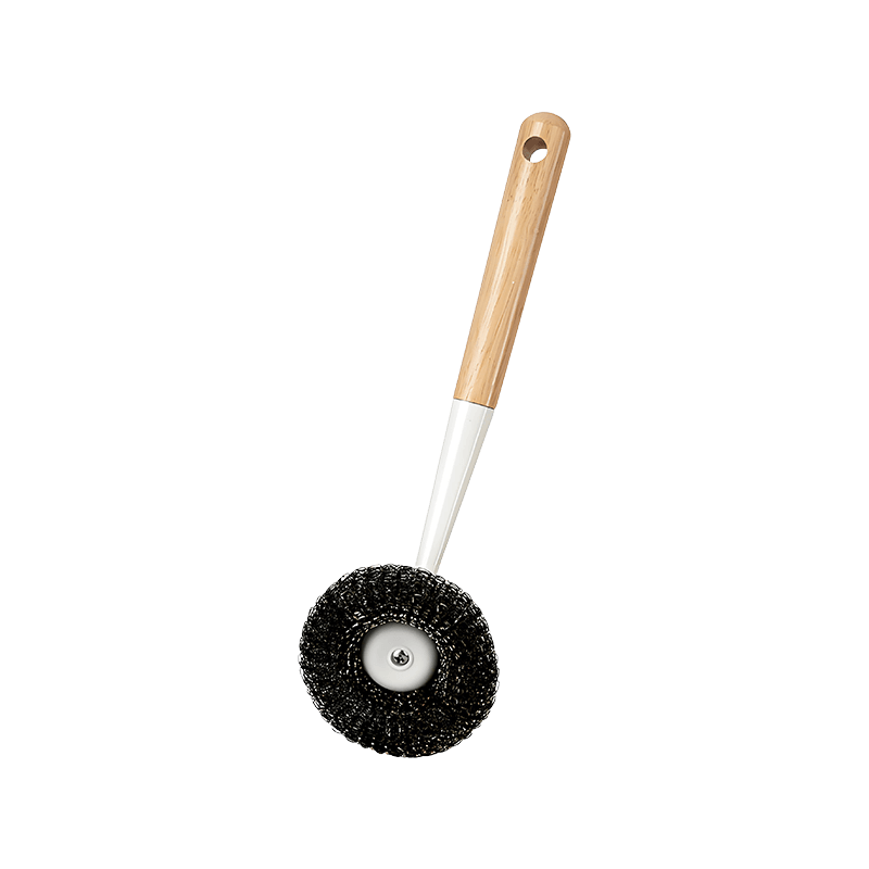 Wooden Handle Steel Scrub Pot Brush