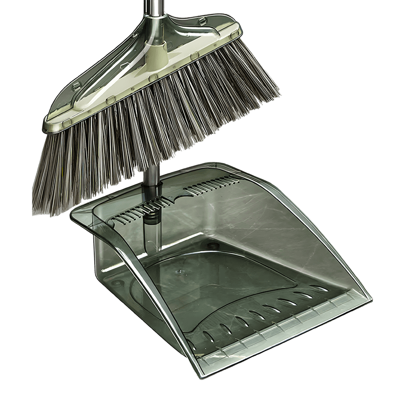 Stainless Steel Handle Durable Dustpan Broom Set