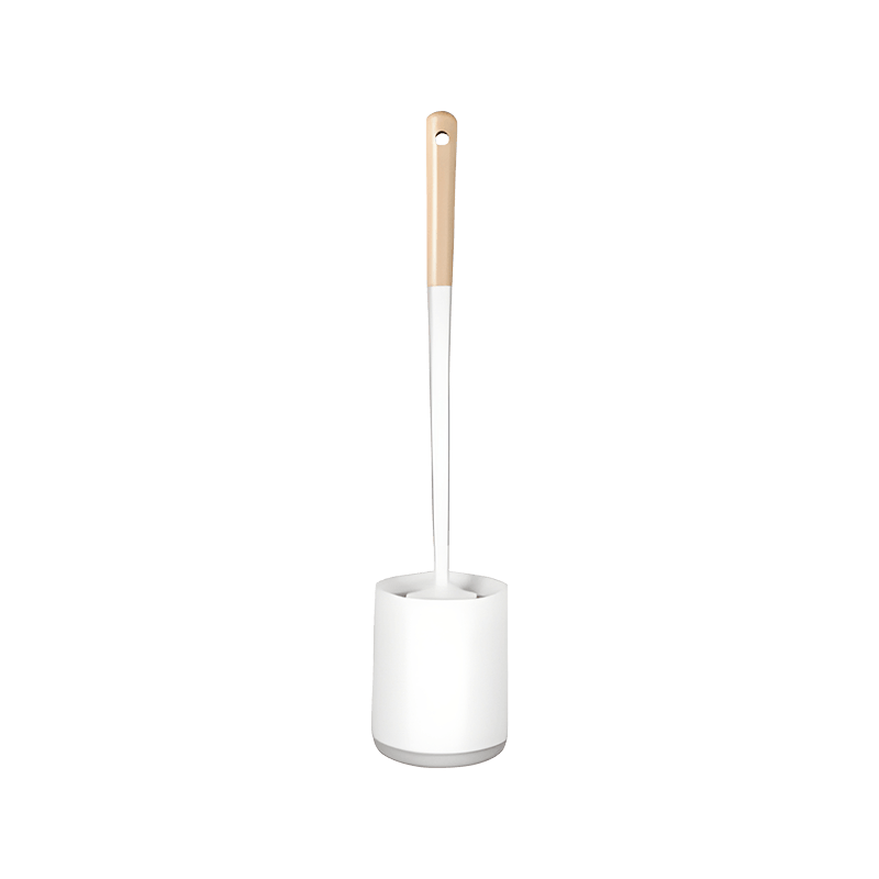 Wood Handle Toilet Brush Set with Storage Holder