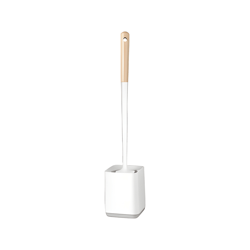 Wood Handle Toilet Brush Set with Storage Holder