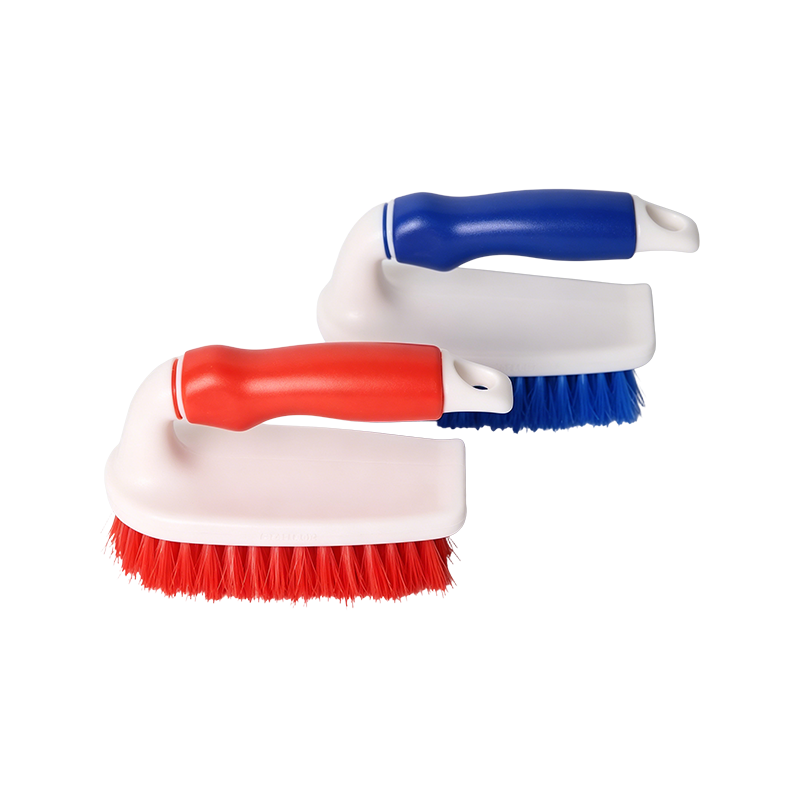 Curved Handle Plastic Clothing Brush