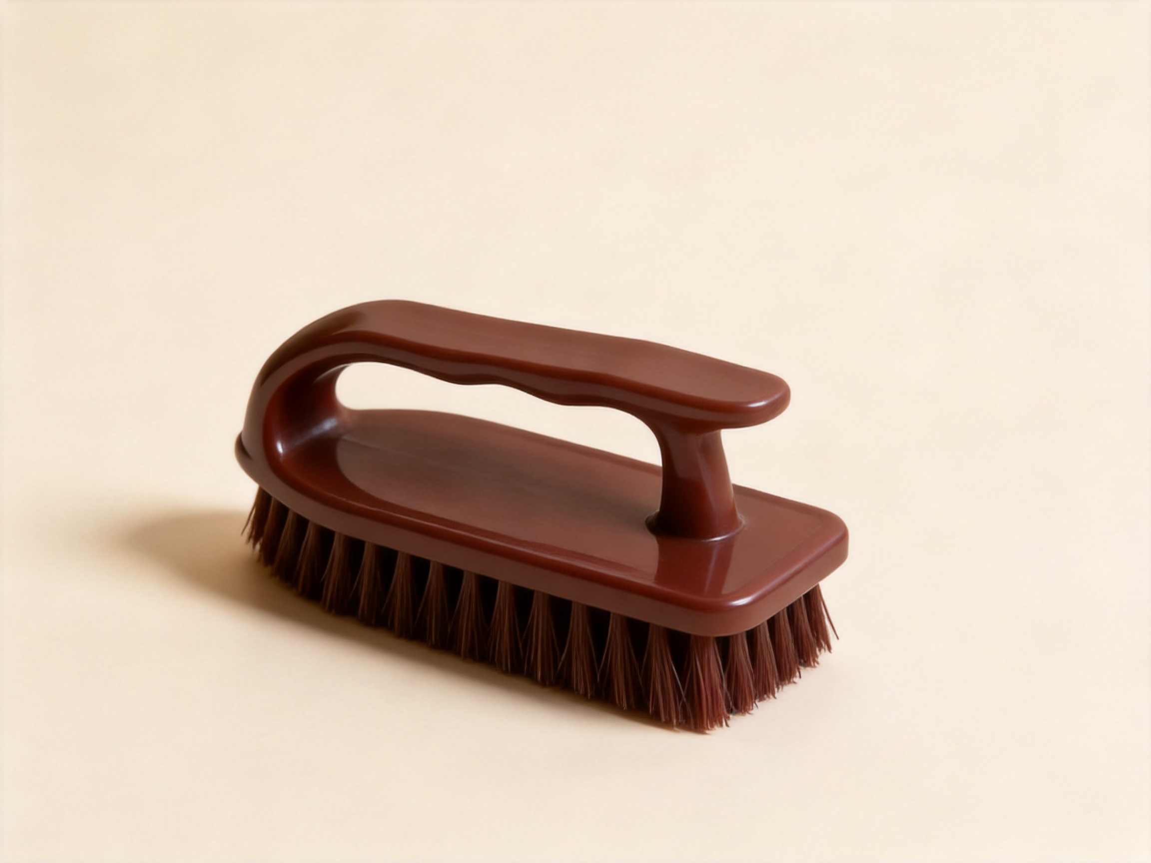 Solid Brown Plastic Clothing Brush for Reliable Everyday Garment Care